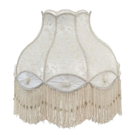 Victorian Style Ivory Color Bell Shaped Lace and Pleated Panel Lamp Shade 06975 | B&P Lamp Supply