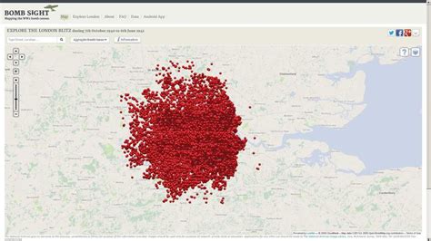 Map Charts Every WWII Bomb Strike in London