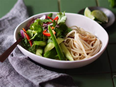 Udon noodle with salad | Fresh herb salad, Herb salad, Vegetarian recipes