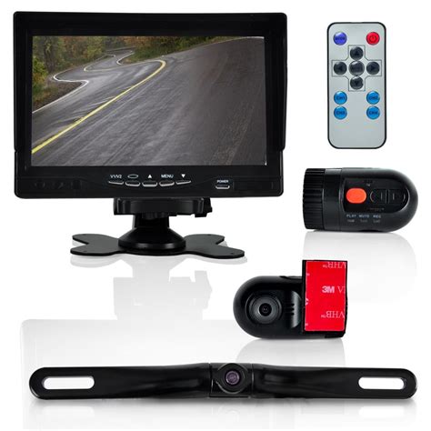 PYLE PLCMDVR72 - Dash Cam Car Recorder - Front & Rear View Camera 7 Inch Monitor Windshield ...