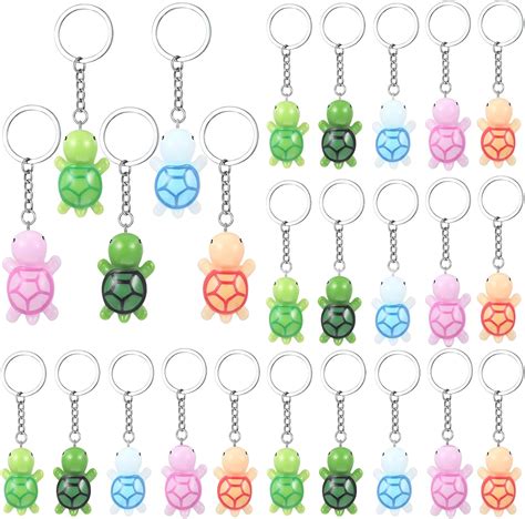 Amazon.com: Inbagi 25 Pcs Mini Turtle Keychain Bulk Party Favors Tiny ...