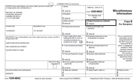 1099-MISC Form Sample