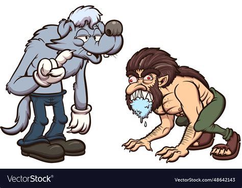 Cartoon werewolves Royalty Free Vector Image - VectorStock