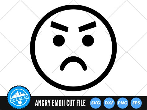 Angry Emoji SVG File Angry Face Cut Files Emotion Face - Etsy Canada