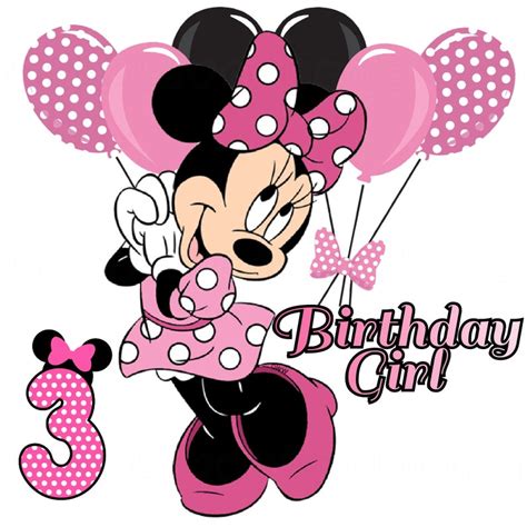 Minnie Mouse 3rd Birthday PNG - Etsy