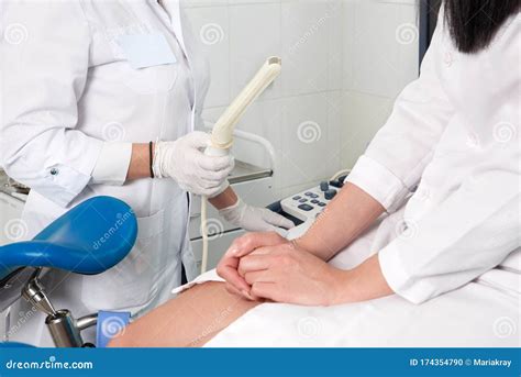 Gynecologist Ready To Do Transvaginal Ultrasound with Wand and Exam a Woman Stock Photo - Image ...