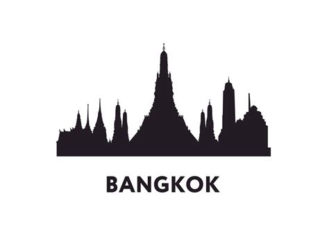 Bangkok silhouette illustration poster - 21x30