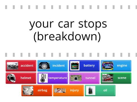 incidents and accidents nouns vocabulary week 9 lower - Find the match