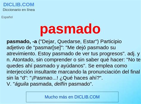 pasmado - significado y definición. Qué es pasmado