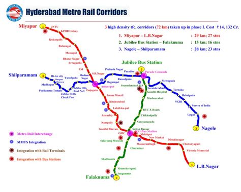 Hyderabad Metro Rail Stations - Route Map of Metro Rails