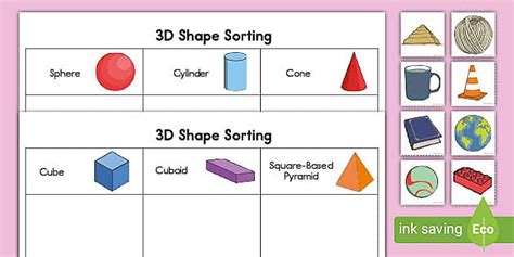 3D Shape Sorting Activity (teacher made) - Twinkl