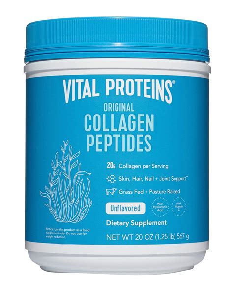 Vital Proteins Collagen Peptides Powder - Pasture Raised, Grass Fed, unflavored 20 oz- Buy ...