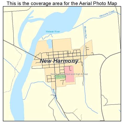 Aerial Photography Map of New Harmony, IN Indiana