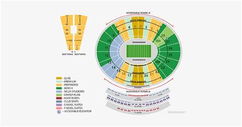 Ucla Bruins Football - Rose Bowl Seating Chart Transparent PNG - 500x500 - Free Download on NicePNG