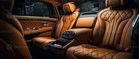 AI generated Luxury car interior with tan leather seats, classic ...