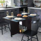 Dinaza Folding Dining Table with Storage Rack Kitchen Table Extendable Dining Table Space Saving ...