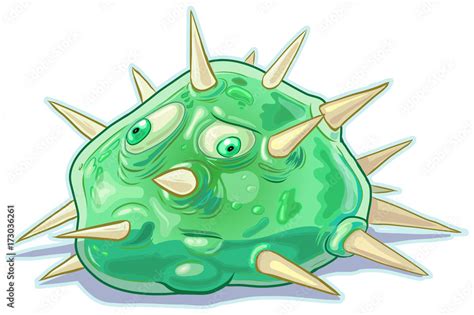 Vector Cartoon Slime Blob Creature or Monster with Spikes Stock Vector ...