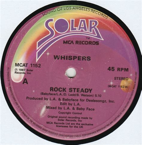 Whispers* - Rock Steady (1987, Company Sleeve, Vinyl) | Discogs