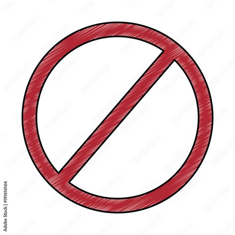 prohibition no symbol red round stop warning sign template vector illustration drawing design ...