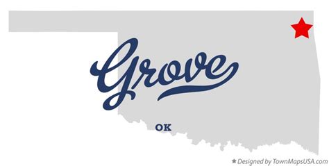 Map of Grove, OK, Oklahoma