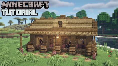 Minecraft - Horse Stable Tutorial (How to Build) | Minecraft horse stables, Minecraft, Minecraft ...