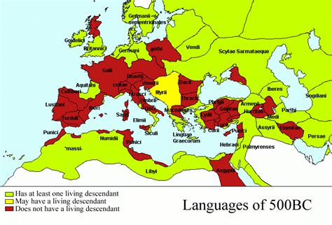 Language map of 500BC, colored by whether the... - Maps on the Web