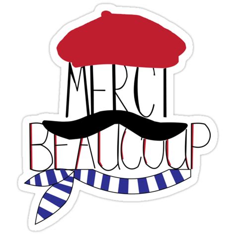 "Merci Beaucoup" Stickers by galegria | Redbubble