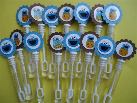 Cookie Monster party favors bubbles and wand by SassyCreationz