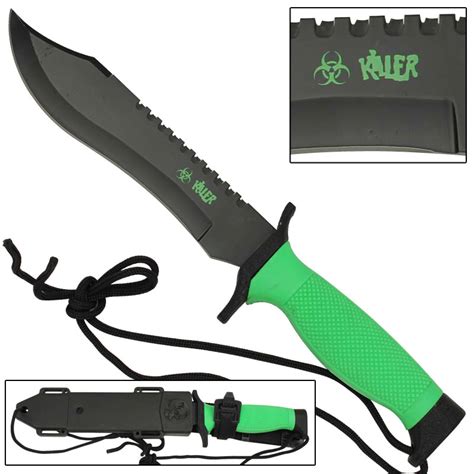 Zombie Killer Green Survival Bowie Knife