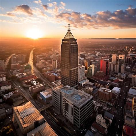 Premium AI Image | an aerial view of modern skyscrapers in johannesburg