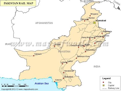 Pakistan Rail Map, Railway Map of Pakistan