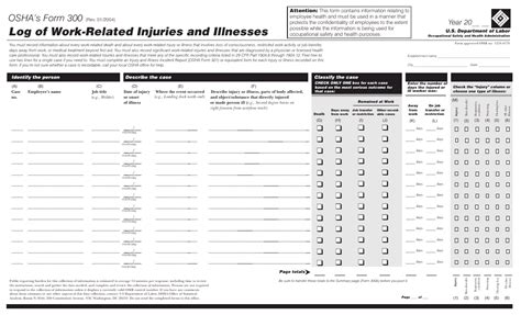 Fillable Osha 300 Log Form - Printable Forms Free Online