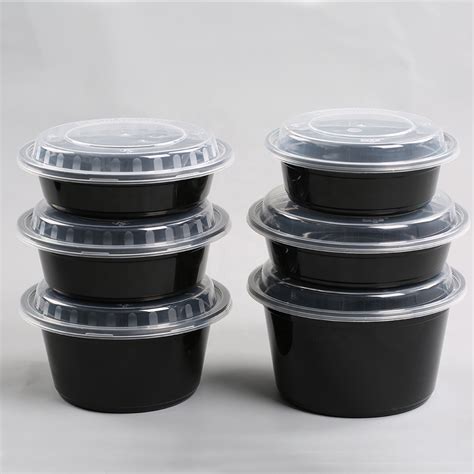 China Black Round Microwaveable Take Away/Food Delivery Food Container ...