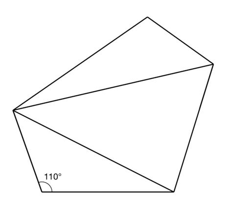 one interior angle of a convex pentagon is 110 degree and the remaining angles is x.Find the ...