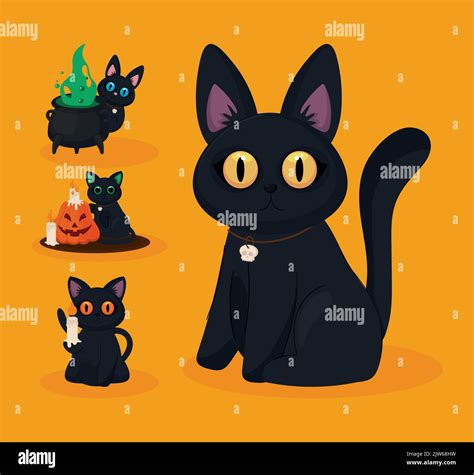 halloween cat, icon collection Stock Vector Image & Art - Alamy