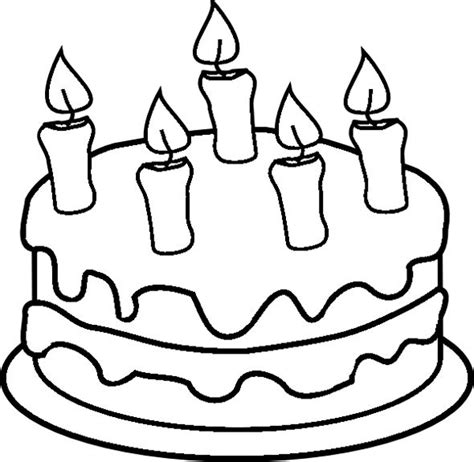 Birthday Cake with Candles Coloring Book Page Printable | Coloring Pages | Pinterest | Coloring ...