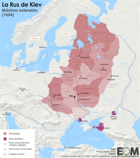 El mapa de la Rus de Kiev, el pasado por el que también pelean Rusia y ...