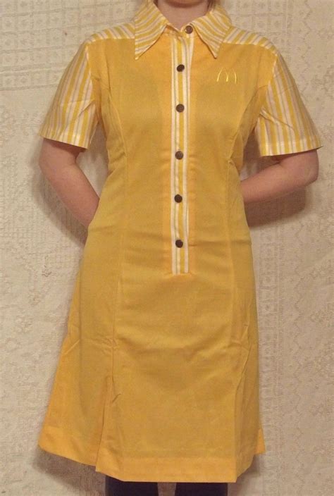 Vintage 1976 Original Mcdonalds Yellow Uniform Dress Size 8 Crest Co ...