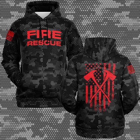 Firefighter Hoodie Fire Rescue Hoodie Volunteer Firefighter - Etsy