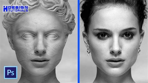 transform a person into a stone statue in Photoshop - YouTube