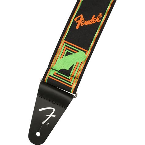 Fender Neon Monogrammed Strap Neon Green/Neon Orange « Guitar Strap