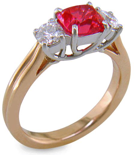 Red Spinel Trellis Ring with Diamonds - Bijoux Extraordinaire