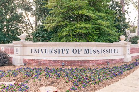 University of Mississippi Sign at the Entrance of Campus in Oxford, MS ...