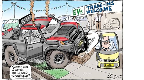 Mark Knight cartoon shows Scott Morrison charging into electric vehicle era | KidsNews