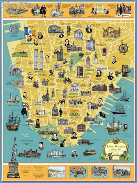 New York map landmarks - TravelsFinders.Com