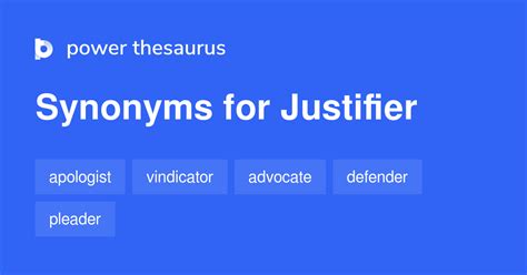 Justifier synonyms - 63 Words and Phrases for Justifier