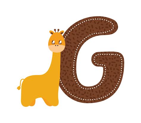 letter G with giraffe 4959410 Vector Art at Vecteezy