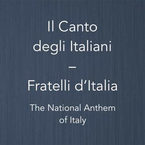 Il Canto degli Italiani / Fratelli d'Italia (the National Anthem of ...