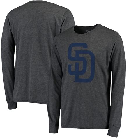 Men's San Diego Padres Majestic Threads Graphite Tri-Blend Long Sleeve ...