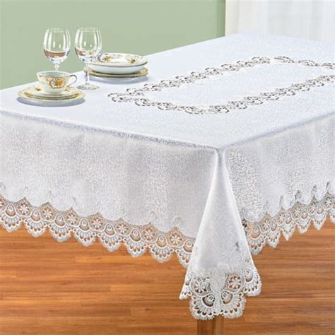 Exquisite All-Over White Lace Tablecloth-Rectangle - Walmart.com